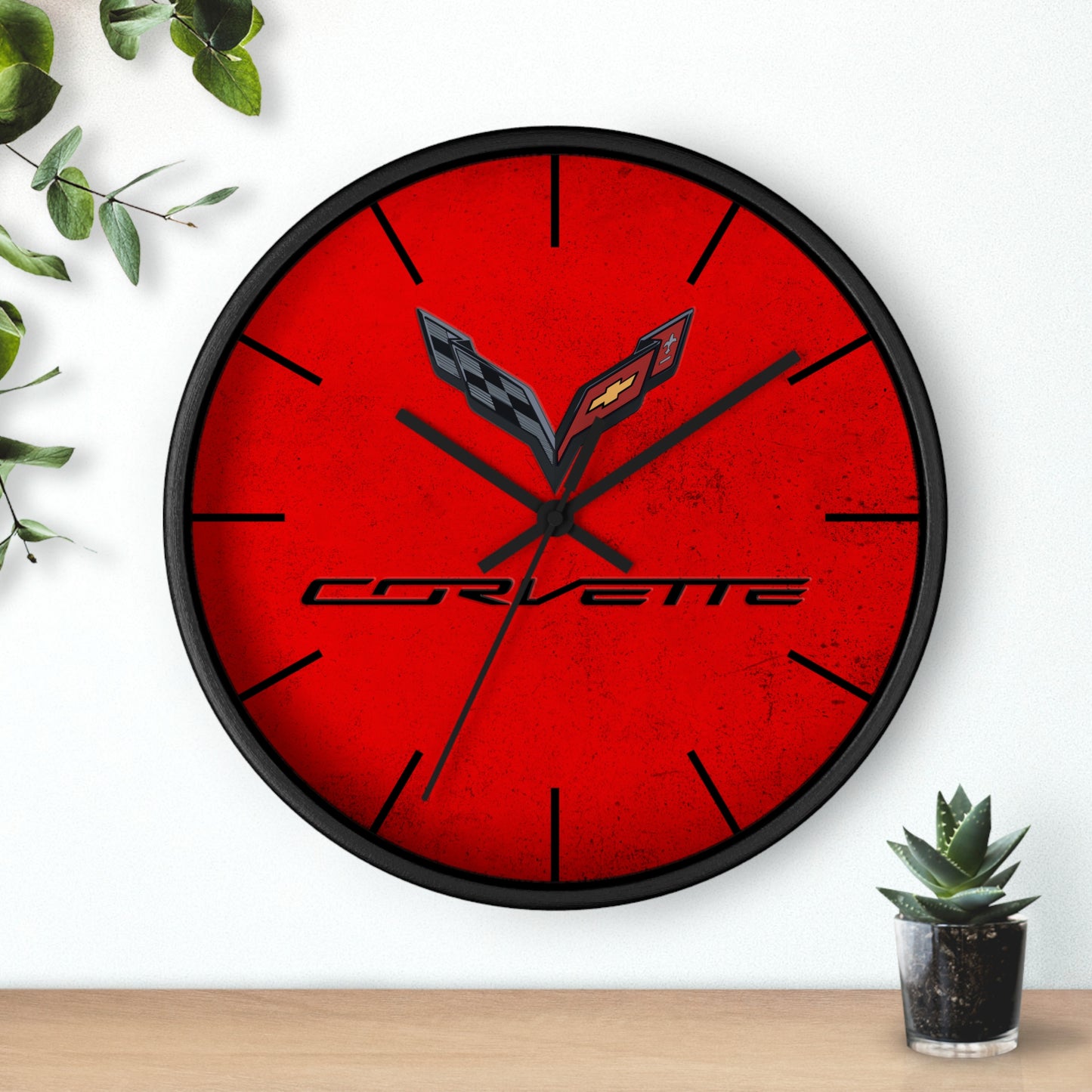 Corvette C7 Wall Clock, Racing Home Decor, Gift for Him, Man Cave Clock, Corvette Merchandise, Mancave Gift, Clocks