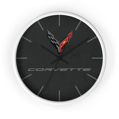 Corvette C8 Wall Clock, Racing Home Decor, Gift for Him, Man Cave Clock, Corvette Merchandise, Mancave Gift, Clocks