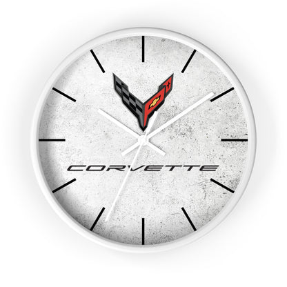 Corvette C8 Wall Clock, Racing Home Decor, Gift for Him, Man Cave Clock, Corvette Merchandise, Mancave Gift, Clocks