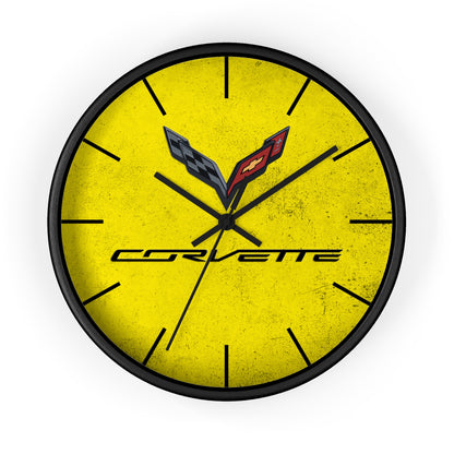 Corvette C7 Wall Clock, Racing Home Decor, Gift for Him, Man Cave Clock, Corvette Merchandise, Mancave Gift, Clocks