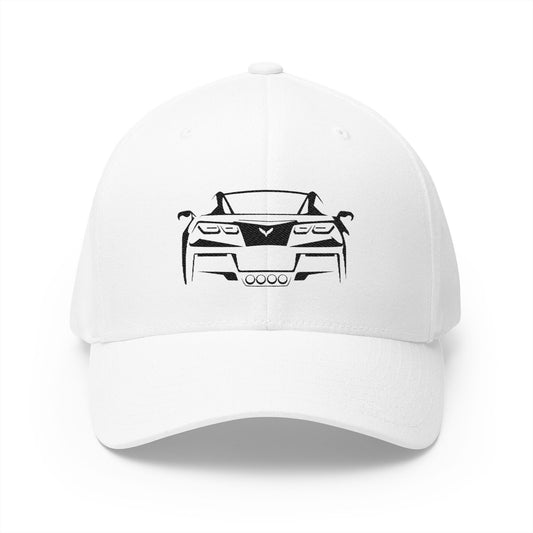 Corvette C7 Custom Silhouette Baseball Cap, Flexfit Hat, Stretchy Band, Black Hat, Corvette Gear, Embroidery