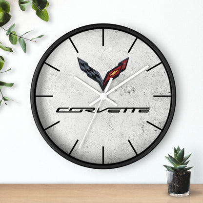 Corvette C7 Wall Clock, Racing Home Decor, Gift for Him, Man Cave Clock, Corvette Merchandise, Mancave Gift, Clocks