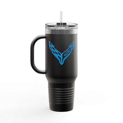 Corvette Travel Mug, C8 Corvette Gifts, Car Enthusiast Mug, 40oz Tumbler, Stainless Steel, Corvette Logo, Car Guy Gifts, Corvette Accessory