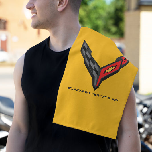 Corvette C8 Shop Towel, Towel for Fans, Rally Towel, Corvette Merch, Gifts for Corvette Owners, Hand Towel, Shop Rag