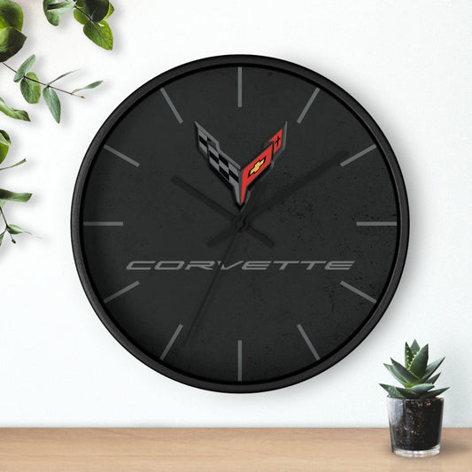 Corvette C8 Wall Clock, Racing Home Decor, Gift for Him, Man Cave Clock, Corvette Merchandise, Mancave Gift, Clocks
