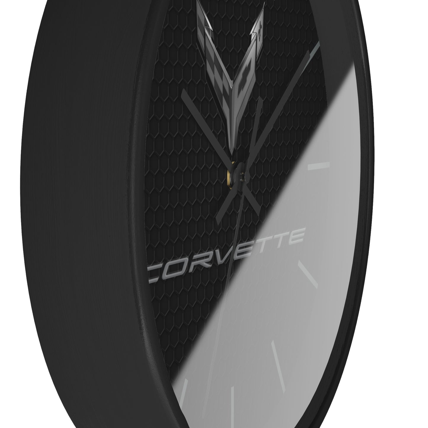 Corvette C8 Wall Clock, Racing Home Decor, Gift for Him, Man Cave Clock, Corvette Merchandise, Mancave Gift, Blackout Style