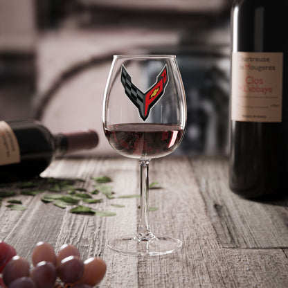 Corvette C8 Emblem 12oz Wine Glass – Car Enthusiast Stemware