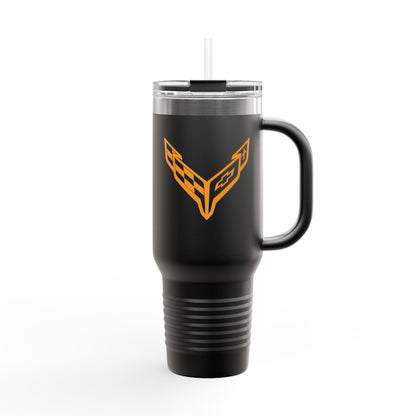 Corvette Travel Mug, C8 Corvette Gifts, Car Enthusiast Mug, 40oz Tumbler, Stainless Steel, Corvette Logo, Car Guy Gifts, Corvette Accessory