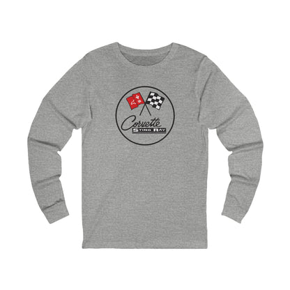 Unisex Corvette C2 Stingray Silhouette Long Sleeve Tee, Graphic T-Shirt, Gift for Him, Gift for Her, Bella+Canvas, Soft Shirt