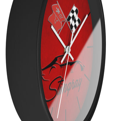 Corvette C3 Stingray Illustrated Wall Clock, Racing Home Decor, Gift for Him, Man Cave Clock, Corvette Merchandise, Mancave Gift, Clocks