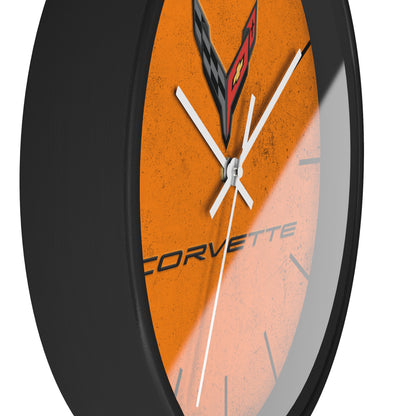 Corvette C8 Wall Clock, Racing Home Decor, Gift for Him, Man Cave Clock, Corvette Merchandise, Mancave Gift, Clocks