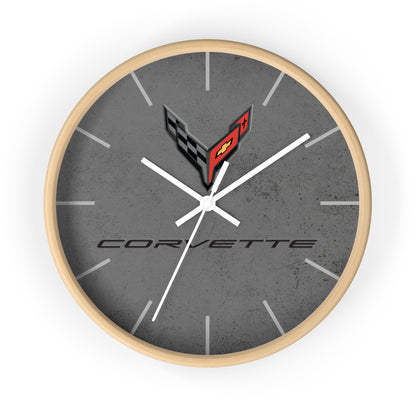 Corvette C8 Wall Clock, Racing Home Decor, Gift for Him, Man Cave Clock, Corvette Merchandise, Mancave Gift, Clocks