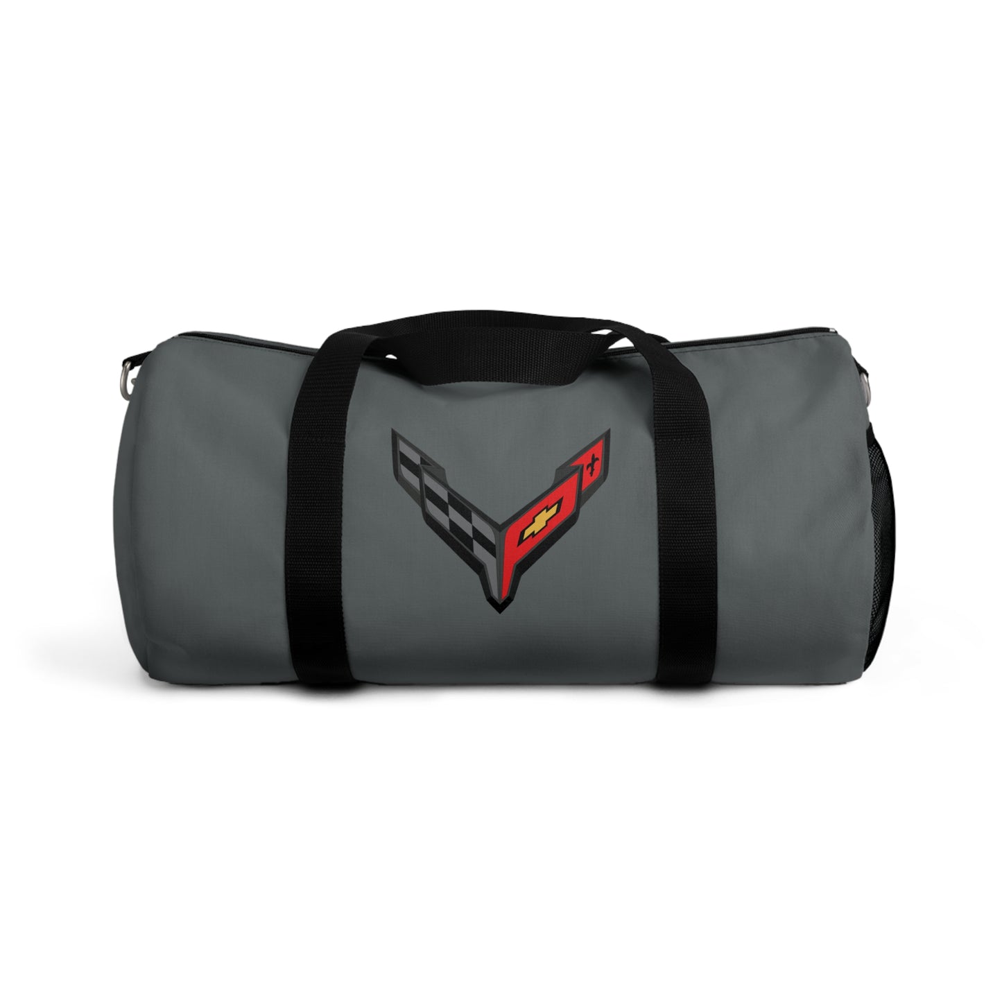 Grey Corvette Duffel Bag, C8 Logo, Gym Bag, Travel Bag, Gifts for Car Guys, Gifts for Car Girls, Corvette Merch, Overnight Duffel