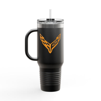 Corvette Travel Mug, C8 Corvette Gifts, Car Enthusiast Mug, 40oz Tumbler, Stainless Steel, Corvette Logo, Car Guy Gifts, Corvette Accessory