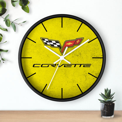 Corvette C6 Wall Clock, Racing Home Decor, Gift for Him, Man Cave Clock, Corvette Merchandise, Mancave Gift, Clocks