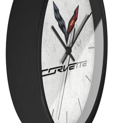 Corvette C7 Wall Clock, Racing Home Decor, Gift for Him, Man Cave Clock, Corvette Merchandise, Mancave Gift, Clocks