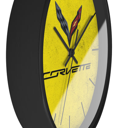 Corvette C7 Wall Clock, Racing Home Decor, Gift for Him, Man Cave Clock, Corvette Merchandise, Mancave Gift, Clocks
