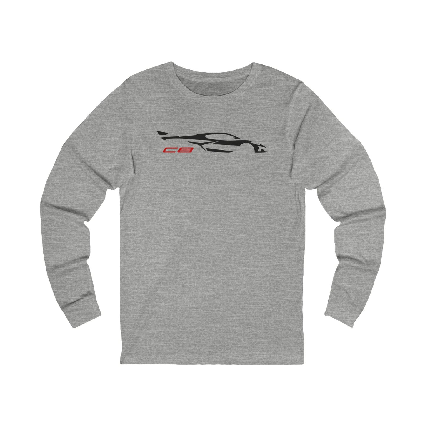 Unisex Corvette C8 Silhouette Long Sleeve Tee, Graphic T-Shirt, Gift for Him, Gift for Her, Bella+Canvas, Soft Shirt