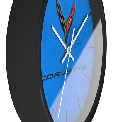 Corvette C8 Wall Clock, Racing Home Decor, Gift for Him, Man Cave Clock, Corvette Merchandise, Mancave Gift, Clocks