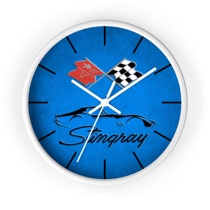Corvette C3 Stingray Illustrated Wall Clock, Racing Home Decor, Gift for Him, Man Cave Clock, Corvette Merchandise, Mancave Gift, Clocks
