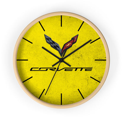 Corvette C7 Wall Clock, Racing Home Decor, Gift for Him, Man Cave Clock, Corvette Merchandise, Mancave Gift, Clocks
