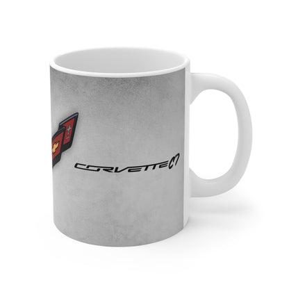Corvette Coffee Mug - Corvette Ceramic Mug - 11oz. Coffee Mug - Chevy Corvette Mug - Microwave-Safe - Gift for Car Enthusiasts - C7 Logo
