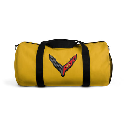 Gold Corvette Duffel Bag, C8 Logo, Gym Bag, Travel Bag, Gifts for Car Guys, Gifts for Car Girls, Corvette Merch, Overnight Duffel
