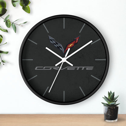 Corvette C7 Wall Clock, Racing Home Decor, Gift for Him, Man Cave Clock, Corvette Merchandise, Mancave Gift, Clocks