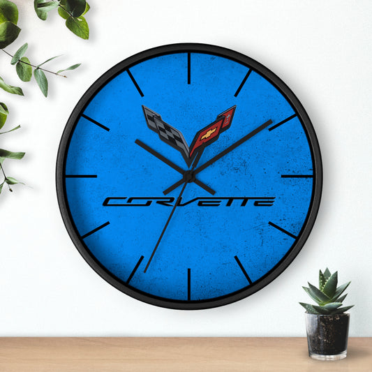 Corvette C7 Wall Clock, Racing Home Decor, Gift for Him, Man Cave Clock, Corvette Merchandise, Mancave Gift, Clocks