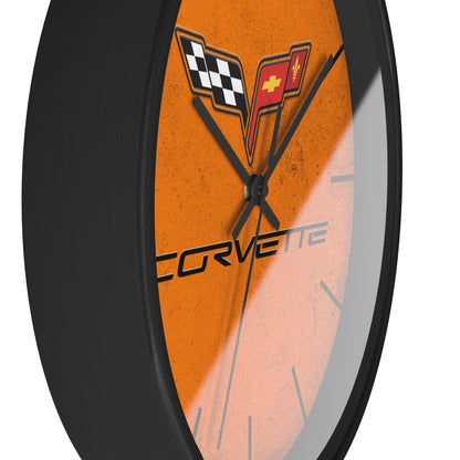 Corvette C6 Wall Clock, Racing Home Decor, Gift for Him, Man Cave Clock, Corvette Merchandise, Mancave Gift, Clocks