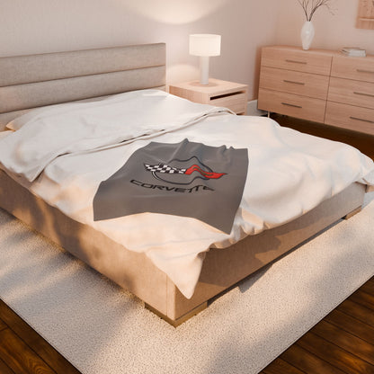 Corvette C4 Blanket, C4 Logo, Soft Blankets, Corvette Logo, Velveteen Blanket, Car Guy Gifts, Car Girl Gifts