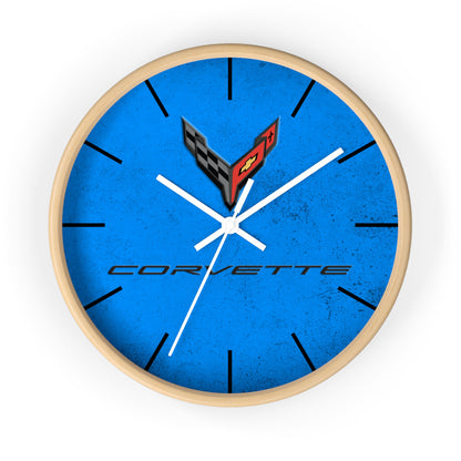 Corvette C8 Wall Clock, Racing Home Decor, Gift for Him, Man Cave Clock, Corvette Merchandise, Mancave Gift, Clocks