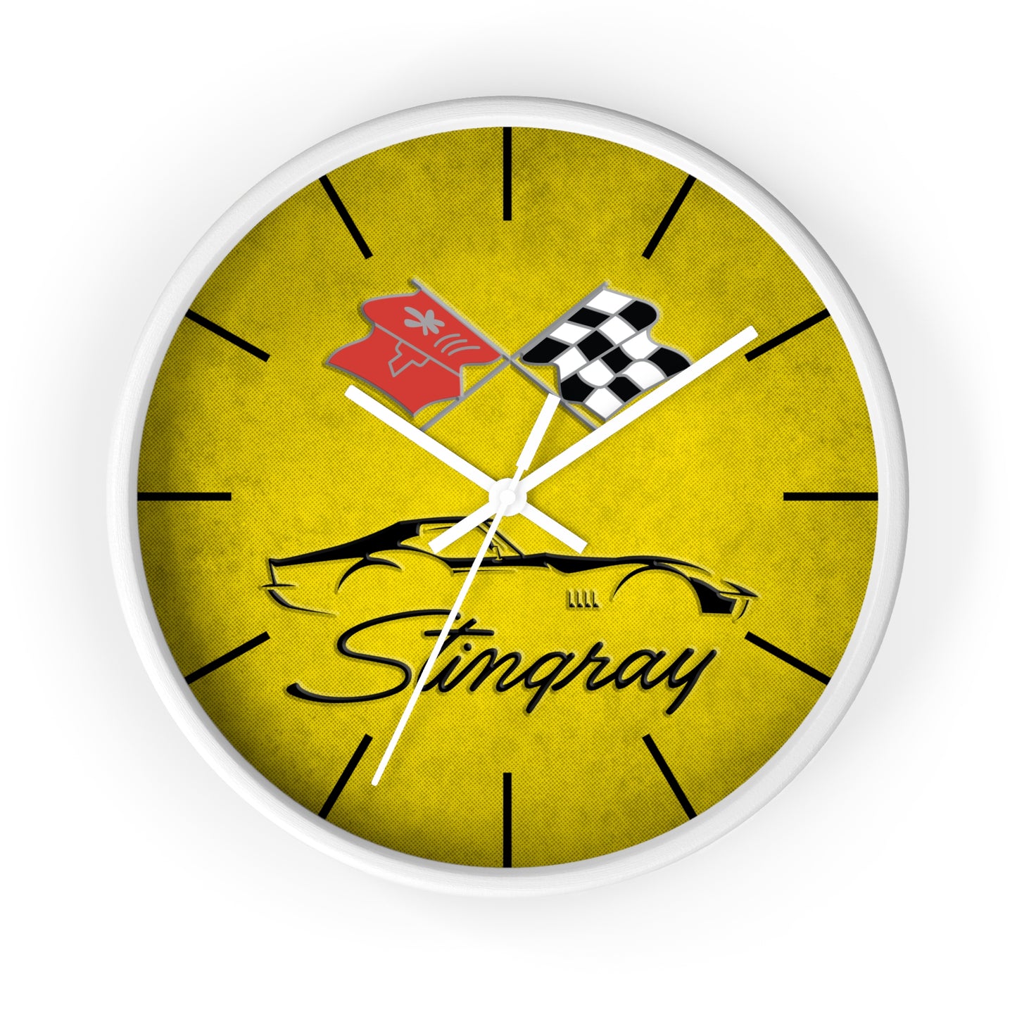 Corvette C3 Stingray Illustrated Wall Clock, Racing Home Decor, Gift for Him, Man Cave Clock, Corvette Merchandise, Mancave Gift, Clocks