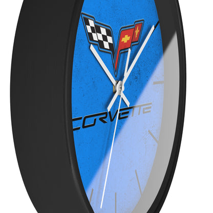 Corvette C6 Wall Clock, Racing Home Decor, Gift for Him, Man Cave Clock, Corvette Merchandise, Mancave Gift, Clocks