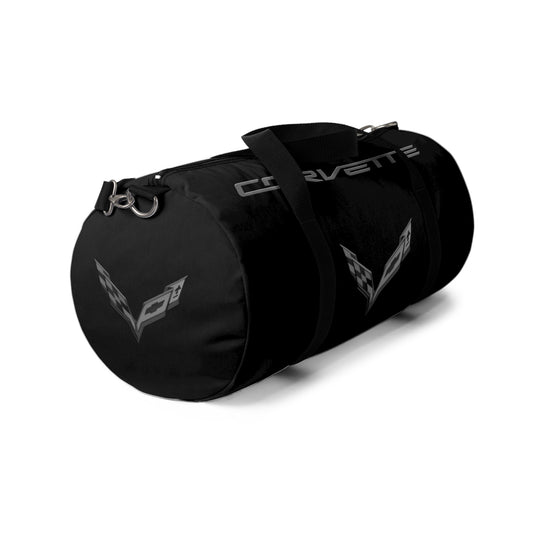 Blackout Corvette Duffel Bag, C7 Logo, Gym Bag, Travel Bag, Gifts for Car Guys, Gifts for Car Girls, Corvette Merch, Overnight Duffel