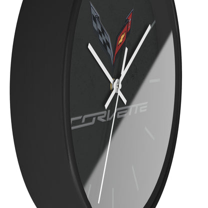 Corvette C7 Wall Clock, Racing Home Decor, Gift for Him, Man Cave Clock, Corvette Merchandise, Mancave Gift, Clocks