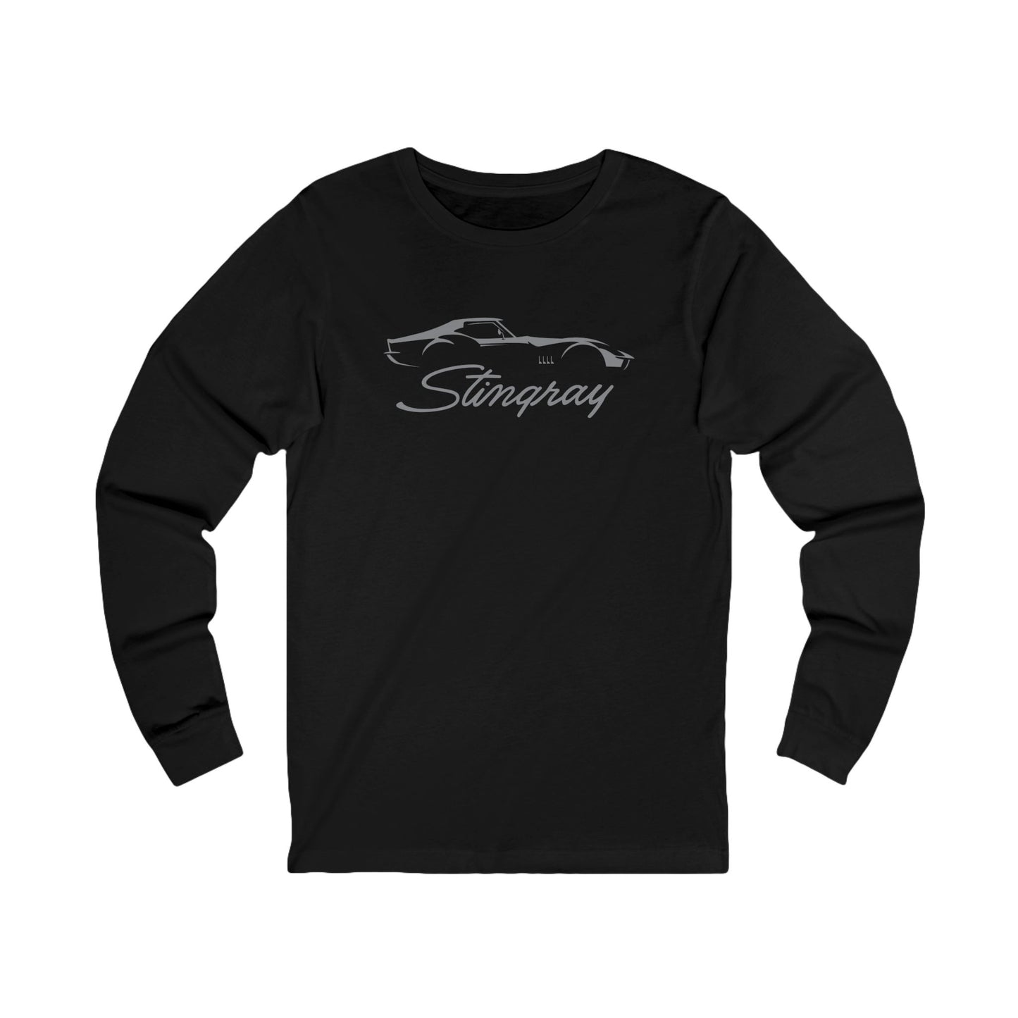 Unisex Corvette Grey C3 Stingray Long Sleeve Tee, Custom Silhouette, Graphic T-Shirt, Gift for Him, Gift for Her, Bella+Canvas, Soft Shirt