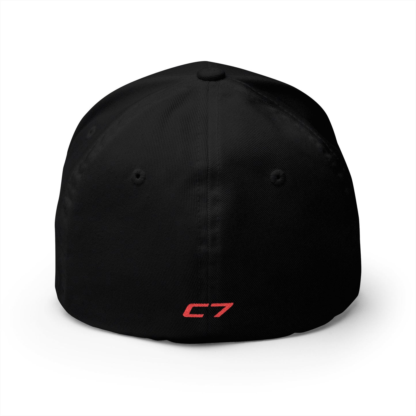 Corvette C7 Custom Silhouette Baseball Cap, Flexfit Hat, Stretchy Band, Black Hat, Corvette Gear, Embroidery