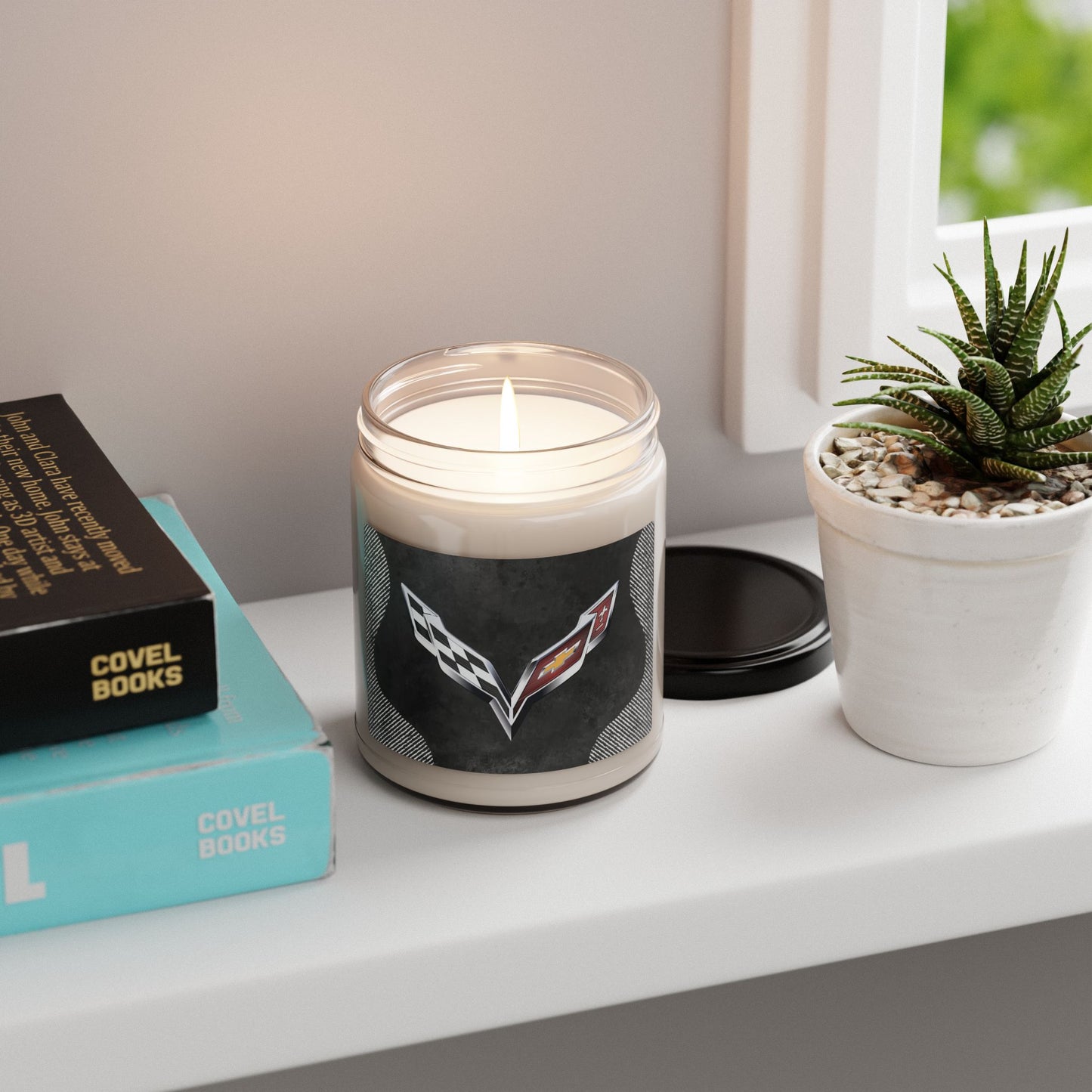 Corvette C7 Logo Scented Soy Candle, 10 Options for Scent, Home Décor, Gifts for Him, Man Cave Candles, Gifts for Car Girls, Corvette Swag