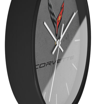Corvette C8 Wall Clock, Racing Home Decor, Gift for Him, Man Cave Clock, Corvette Merchandise, Mancave Gift, Clocks