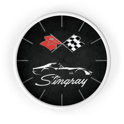 C3 Stingray Illustrated Wall Clock, Racing Home Decor, Gift for Him, Man Cave Clock, Corvette Merchandise, Mancave Gift, Clocks