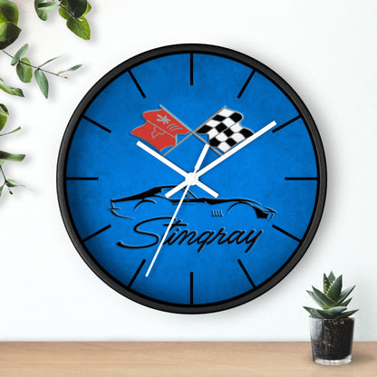 Corvette C3 Stingray Illustrated Wall Clock, Racing Home Decor, Gift for Him, Man Cave Clock, Corvette Merchandise, Mancave Gift, Clocks
