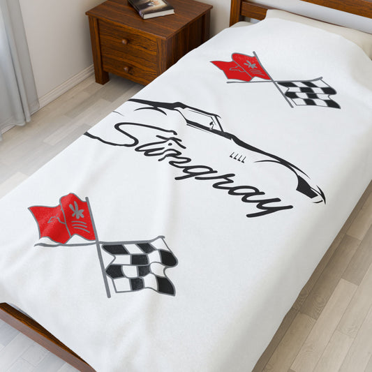 Corvette C3 Stingray Custom Illustrated Blanket, Soft Blankets, Corvette Logo, Velveteen Blanket, Car Guy Gifts, Car Girl Gifts