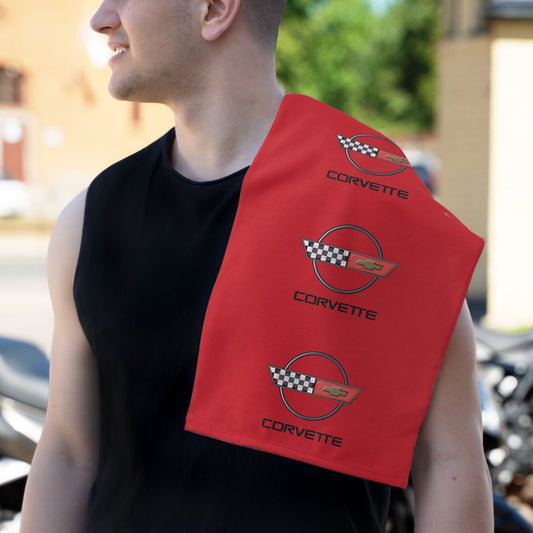 Corvette C4 Shop Towel, Towel for Fans, Rally Towel, Corvette Merch, Gifts for Corvette Owners, Hand Towel, Shop Rag