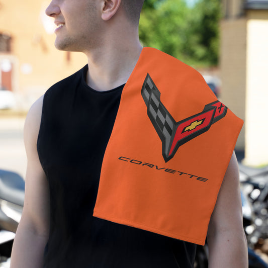 Corvette C8 Shop Towel, Towel for Fans, Rally Towel, Corvette Merch, Gifts for Corvette Owners, Hand Towel, Shop Rag