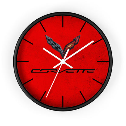 Corvette C7 Wall Clock, Racing Home Decor, Gift for Him, Man Cave Clock, Corvette Merchandise, Mancave Gift, Clocks