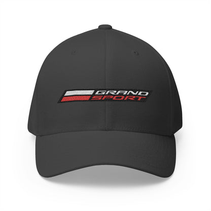 Corvette Grand Sport Baseball Cap, Flexfit Hat, Stretchy Band, Black Hat, Corvette Gear, Embroidery