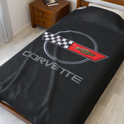 Corvette C4 Blanket, C4 Logo, Soft Blankets, Corvette Logo, Velveteen Blanket, Car Guy Gifts, Car Girl Gifts