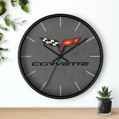 Corvette C6 Wall Clock, Racing Home Decor, Gift for Him, Man Cave Clock, Corvette Merchandise, Mancave Gift, Clocks