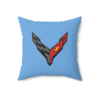 Copy of Corvette C8 Throw Pillow, Home Accessories, Mancave Decor, Man Cave, Square Pillow, Polyester, Couch and Bedding, C8 Logo, C8 Emblem